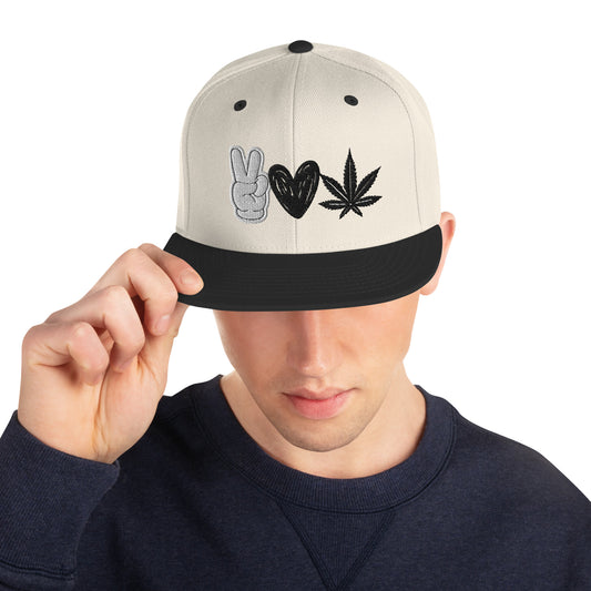 "Peace, Love and Tree" Snapback Hat - GigiPop Shop