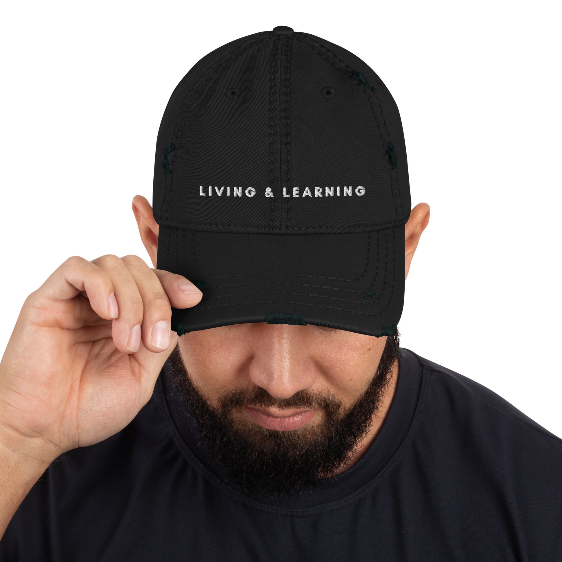 "Living and Learning" Distressed Dad Hat - GigiPop Shop