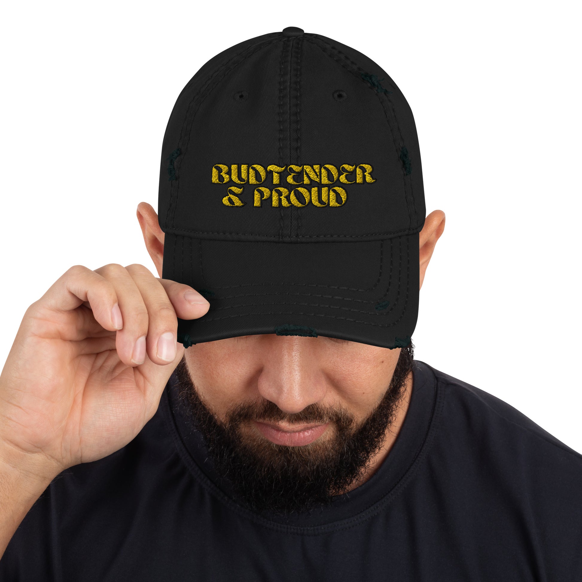 "Budtender and Proud" Distressed Dad Hat - GigiPop Shop