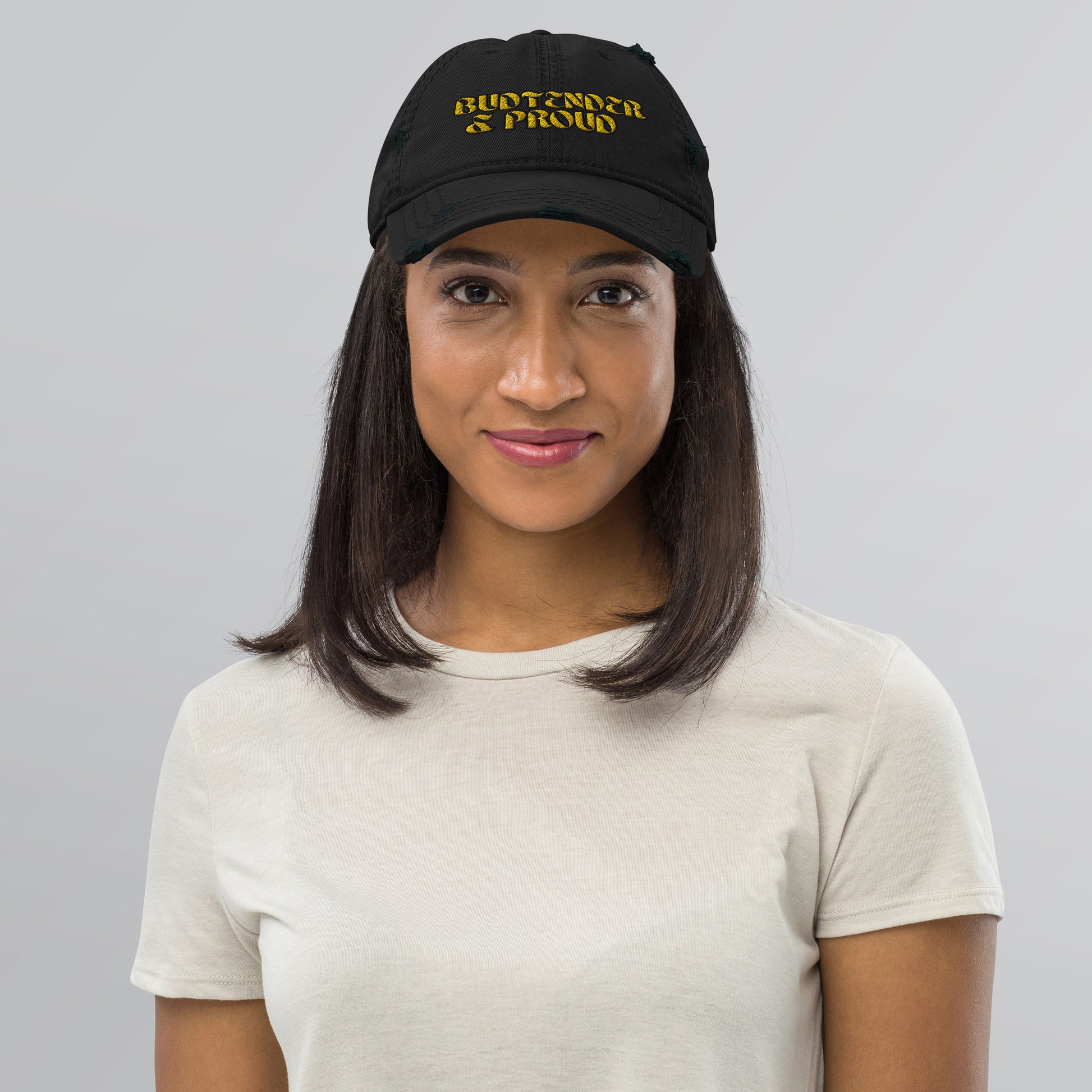 "Budtender and Proud" Distressed Dad Hat - GigiPop Shop