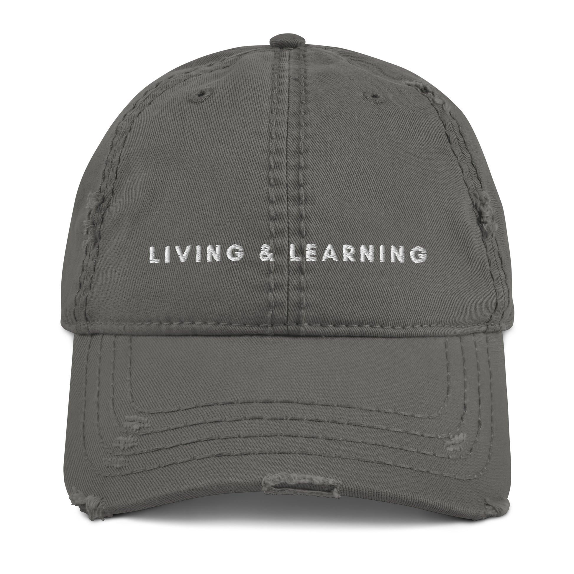 "Living and Learning" Distressed Dad Hat - GigiPop Shop