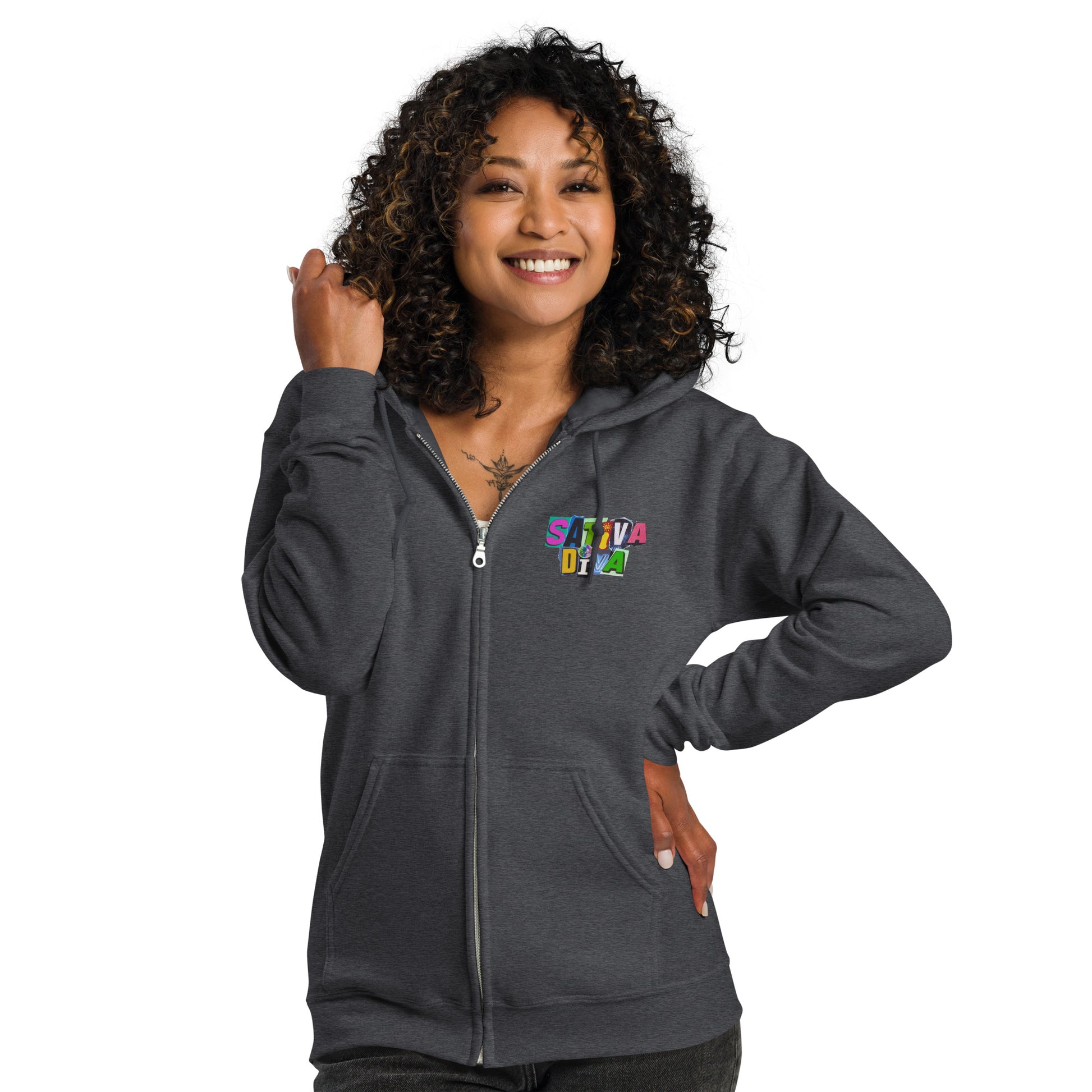 "Sativa Diva" heavy blend zip hoodie - GigiPop Shop