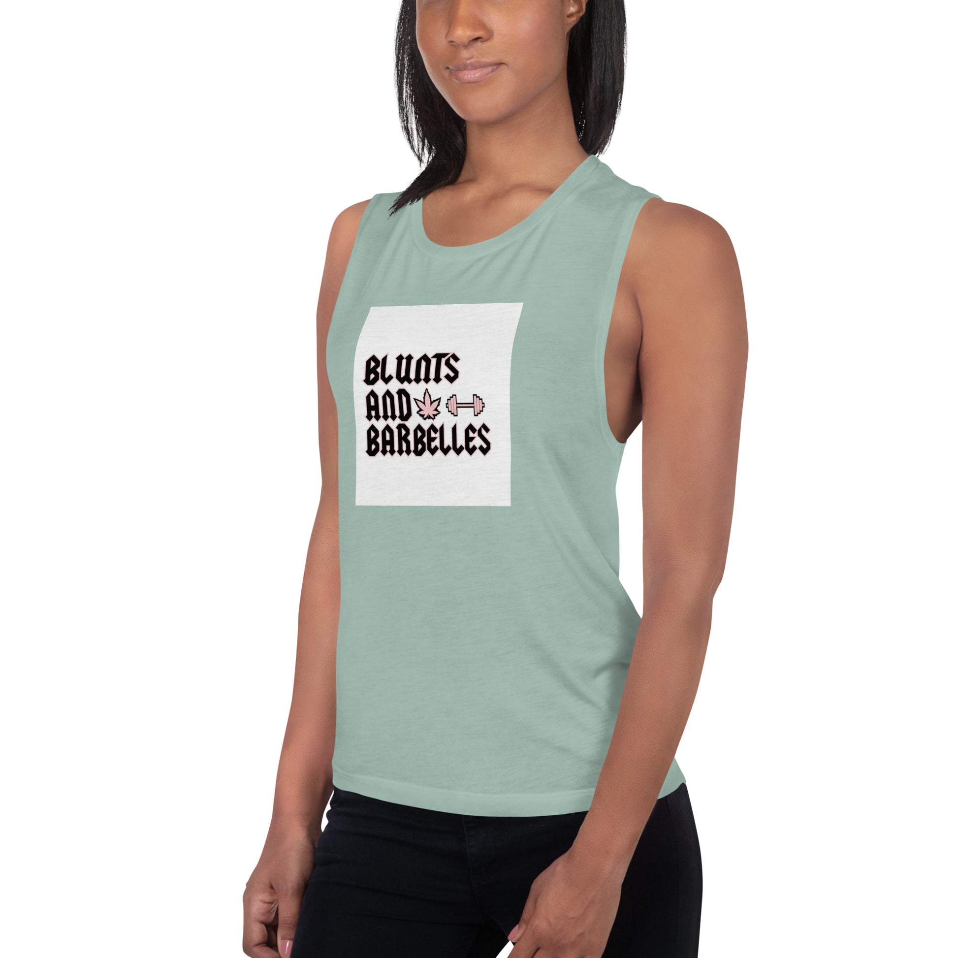 "Blunts and Barbelles" Ladies’ Muscle Tank - GigiPop Shop