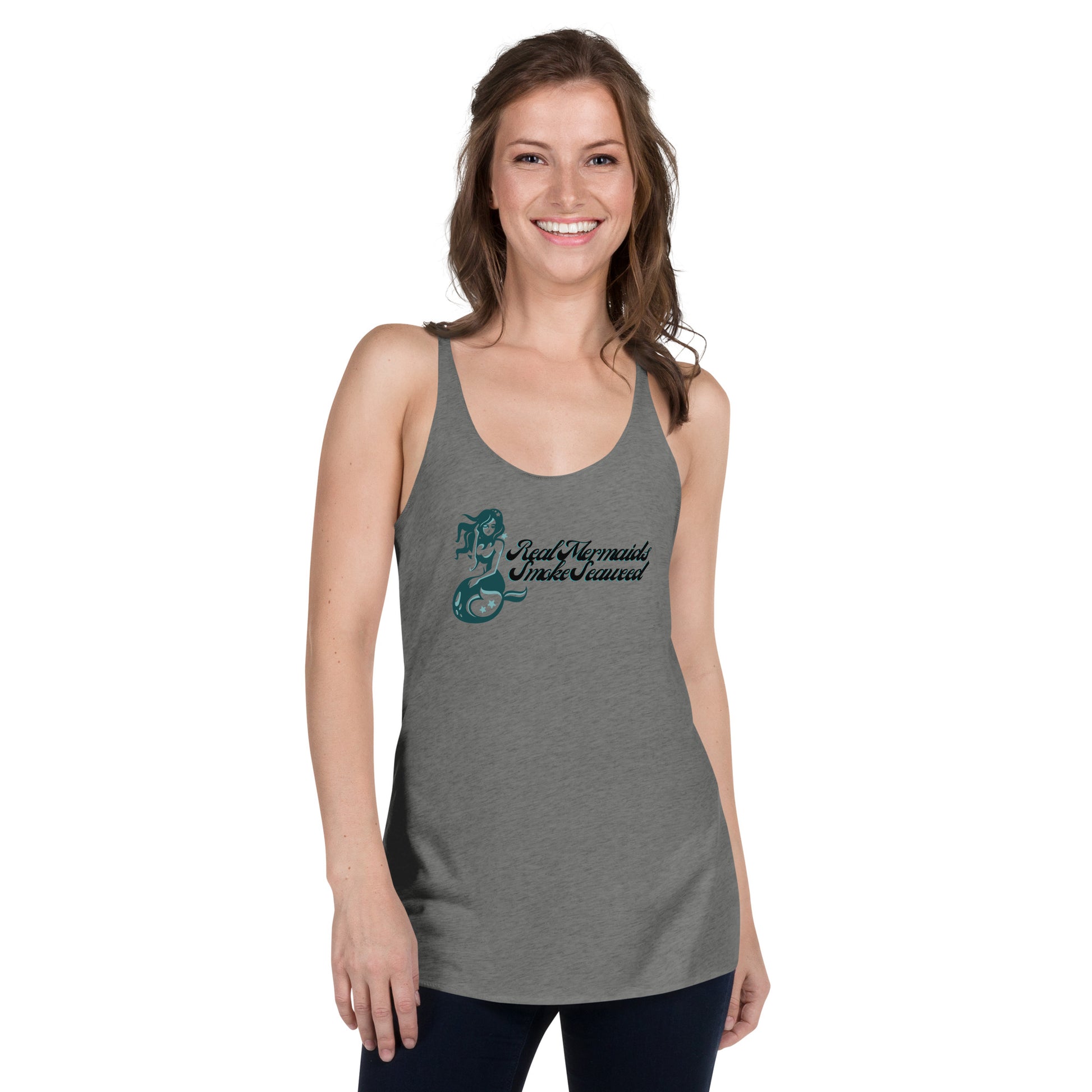 "Real Mermaids Smoke Seaweed" Women's Racerback Tank - GigiPop Shop