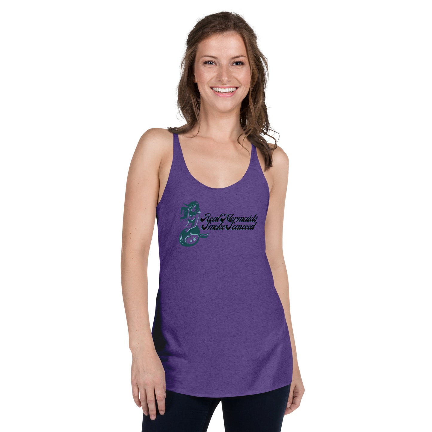 "Real Mermaids Smoke Seaweed" Women's Racerback Tank - GigiPop Shop